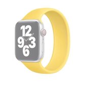 Voor Apple Watch Series 6 & SE & 5 & 4 40 mm / 3 & 2 & 1 38 mm Effen kleur elastische siliconen vervangende polsband horlogeband, maat: M 143 mm (geel)