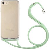 Schokbestendig ultradunne TPU + acryl beschermhoes met lanyard voor iPhone SE 2020/8/7 (lichtgroen)