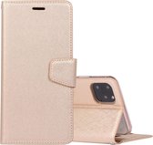 Voor iPhone 12 Pro Max Zijden Textuur Horizontale Flip Leren Case met Houder & Kaartsleuven & Portemonnee & Fotolijst (Goud)