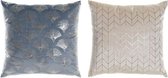 Kussen DKD Home Decor Blauw Beige Polyester (2 pcs) (45 x 45 x 10 cm)