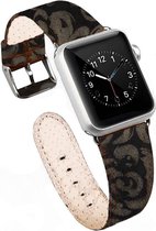 Apple Watch bandje Suede blauw grijs bloem print 42/44 mm