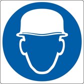 Vloerpictogram “veiligheidshelm verplicht” Wit & Blauw Anti-slip-vloersticker