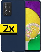 Samsung A52s Hoesje Siliconen Case - Samsung Galaxy A52s Case Hoesje - Samsung A52s Hoes Donker Blauw - 2 Stuks