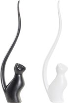 Decoratieve figuren DKD Home Decor Hars Kat (2 pcs) (5.5 x 3 x 22 cm)