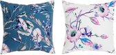 Kussen DKD Home Decor Blommor Polyester (2 pcs) (45 x 10 x 45 cm)