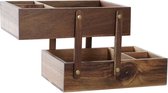 Doos met vakjes DKD Home Decor Acacia (25.5 x 45.7 x 16 cm)