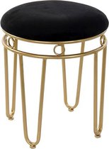 Voetensteun DKD Home Decor Polyester Fluweel Metaal Chic (37 x 37 x 47 cm)