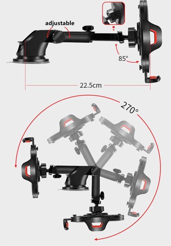 Zuigtelefoon Grip - Dubbelzijdige Sterke Zuignap Telefoon Case Houder | Compacte Smartphone Houder voor Selfies, Video's, Chat, Films kijken, Hands- Mobiele Telefoon Houder