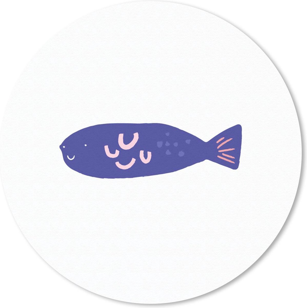 Muismat rond 20x20 cm - Mousepad Vis - Pastel - Paars - Ronde muismatten
