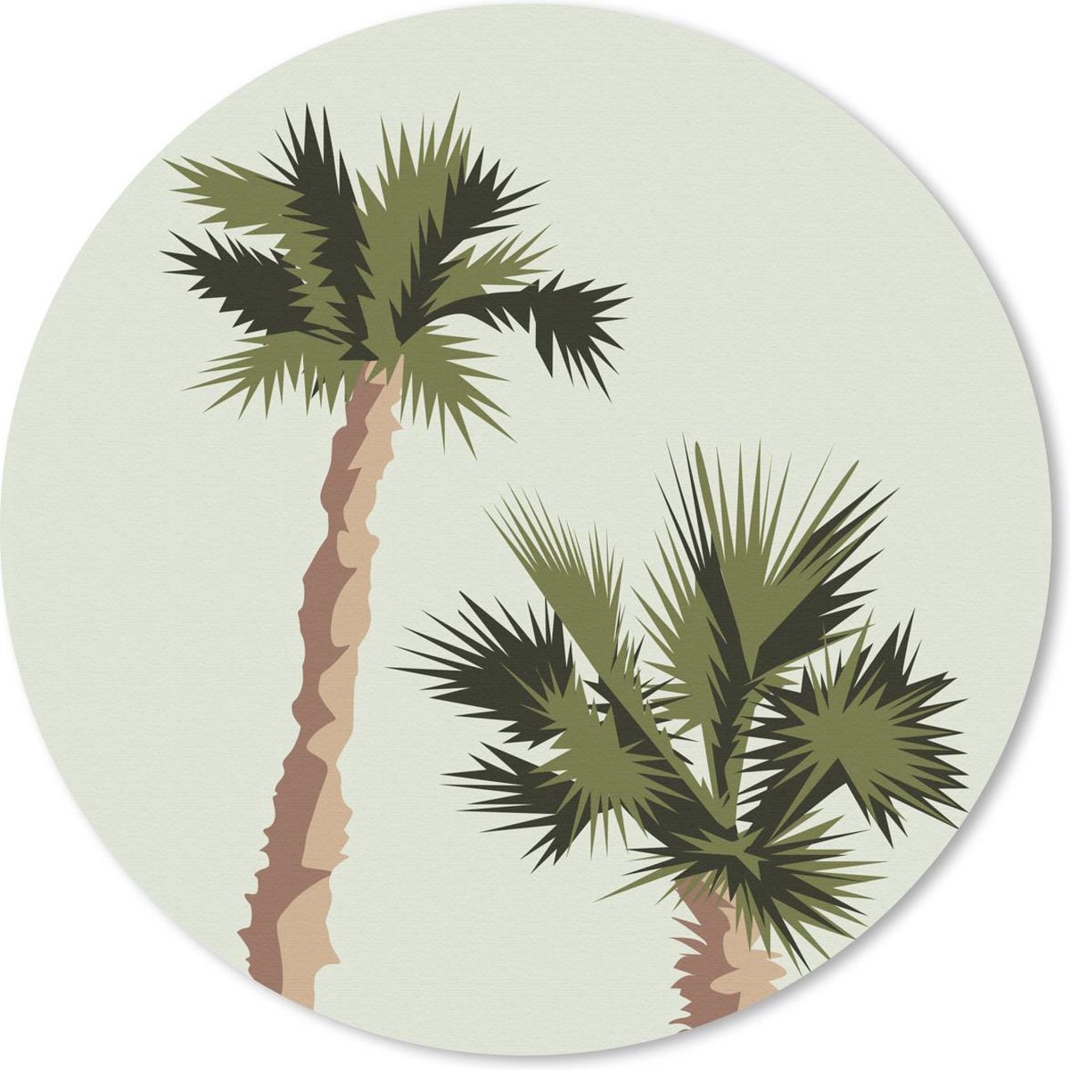 Muismat rond 30x30 cm - Mousepad Palm - Lucht - Zomer - Ronde muismatten