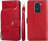 Ritstas PU + TPU Horizontale Flip Lederen Case met Houder & Kaartsleuf & Portemonnee & Lanyard Voor Xiaomi Redmi Note 9 (Rood)