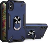 PC + TPU-beschermhoes met 360 graden draaibare ringhouder voor iPhone XS Max (koningsblauw)