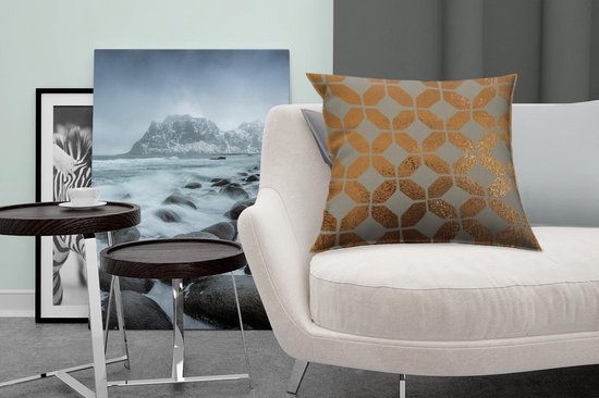 Coussins - Motifs - Or - Luxe - Grijs - 50x50 cm