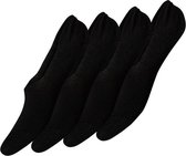 Pieces 4-paar invisible footies sneaker sokken - 39/41 - Zwart