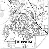 Poster Kaart - Bussum - Zwart - Wit - 30x30 cm