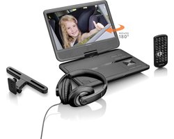 Lenco DVP-1010BK - Portable 10" DVD-speler met USB-hoofdtelefoon-ophangbeugel