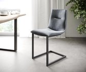 Set-van-4-gestoffeerde-stoel Pia-Adesso grijs fluweel sledemodel