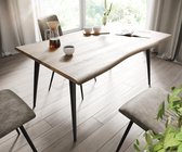 Eettafel  Adesso eiken look 140x90 boomrand  4-poot zwart