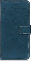 OnePlus 9 Pro Hoesje - Mobigear - Croco Serie - Kunstlederen Bookcase - Groen - Hoesje Geschikt Voor OnePlus 9 Pro