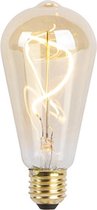 LUEDD E27 dimbare LED spiraal lamp ST64 goud 4W 270 lm 2100K