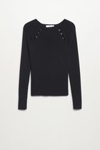Mango Trui Gebreide Trui Met Knoopdetail 17083788 99 Dames Maat - XXL