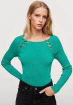 Mango Trui Gebreide Trui Met Knoopdetail 17083788 43 Dames Maat - L