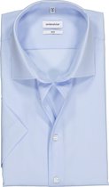 Seidensticker slim fit overhemd - korte mouw - lichtblauw - Strijkvrij - Boordmaat: 44