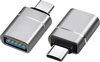 Universele USB-C naar USB-A Adapter - On The Go Converter - Opladen Tot 3 Ampère - Data Overdragen tot 5 Gbps - Grijs