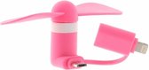 Smartphone ventilator Roze - Micro-USB & Lightning - roze