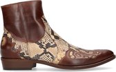 Sacha - Heren - Bruine western boots met snakeskin print - Maat 41