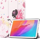 Tablet hoes geschikt voor Huawei MatePad T 10S (10.1 Inch) - Tri-Fold Book Case - Flower Fee