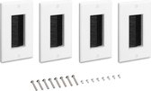Kwmobile kabeldoorvoer - Set van 4 - Afdekking met borstels voor kabels - Wegwerking van kabels - Kabelbox voor DIY projecten - Wit/Zwart