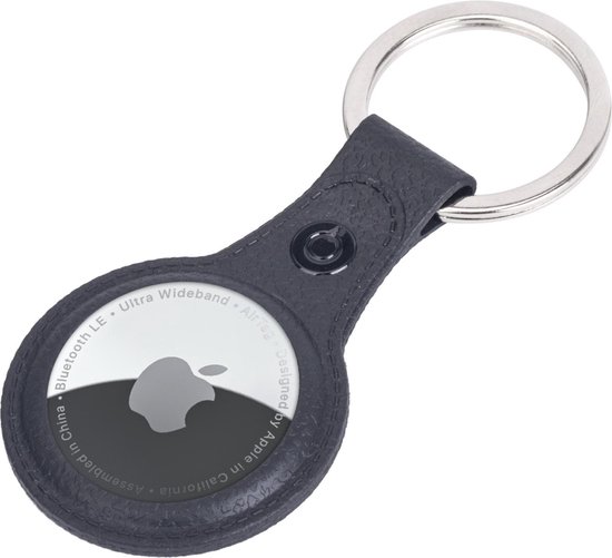 AIRTAG Keychain Porte - clés en cuir Look couverture Hanger cas AIRTAG Zwart - 2x