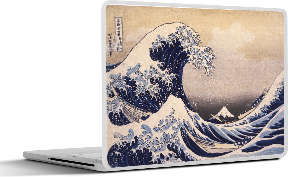 Laptop sticker - 10.1 inch - De grote golf van Kanagawa - schilderij van Katsushika Hokusai - 25x18cm - Laptopstickers - Laptop skin - Cover