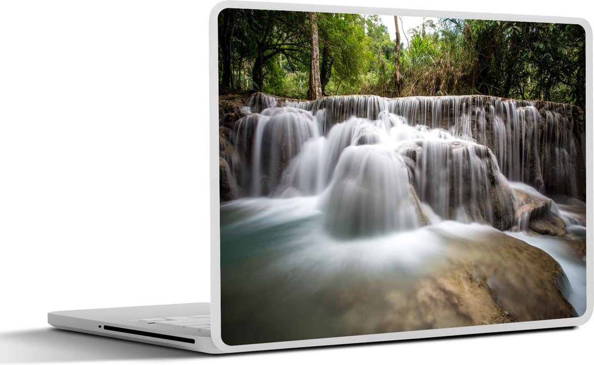 Laptop sticker - 11.6 inch - Waterval - Wit - Bomen - 30x21cm - Laptopstickers - Laptop skin - Cover