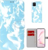 Voor Samsung Galaxy Note10 Lite/A81 Cloud Fog Patroon Horizontale Flip Lederen Case met Houder & Kaartsleuf & Portemonnee (Hemelsblauw)
