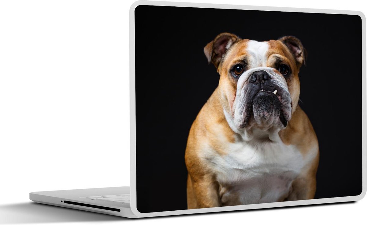 Laptop sticker - 10.1 inch - Bulldog - Engels - Zwart