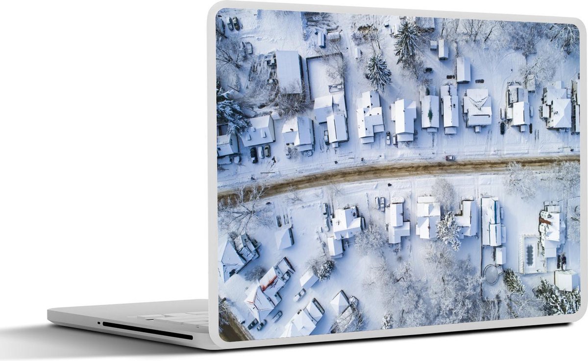 Afbeelding van product SleevesAndCases  Laptop sticker - 15.6 inch - dorp in de winter