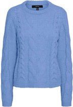 VERO MODA Wine LS O-Neck Cable Blouse BLAUW S