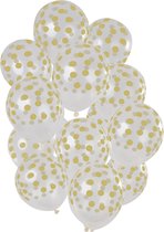 Ballons Dots Dorés Transparent 30 cm - 15 pièces