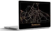Laptop sticker - 12.3 inch - Nijmegen - Kaart - Goud - Zwart - 30x22cm - Laptopstickers - Laptop skin - Cover