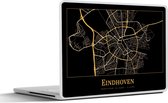 Laptop sticker - 13.3 inch - Kaart - Eindhoven - Goud - Zwart - 31x22,5cm - Laptopstickers - Laptop skin - Cover