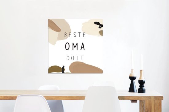 Décoration murale Métal - Peinture Aluminium Industriel - Dictons - Meilleure grand-mère de tous les temps - Citations - Grand-mère - 50x50 cm - Dibond - Photo sur aluminium - Décoration murale industrielle - Pour le salon/chambre