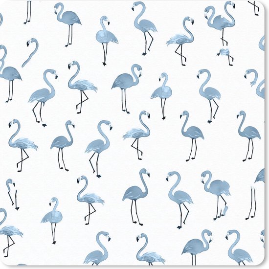 Muismat - Mousepad - Flamingo - Blauw - Patronen - 30x30 cm - Muismatten
