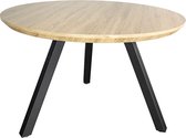 Sense' Living Eettafel Wood Look 120 Cm Mdf/staal Naturel/zwart