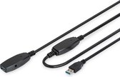 Digitus USB-kabel USB 3.2 Gen1 (USB 3.0 / USB 3.1 Gen1) USB-A stekker, USB-A bus 20.00 m Zwart Afgeschermd, Afgeschermd