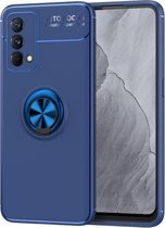 Voor OPPO Realme GT Master metalen ringhouder 360 graden roterende TPU-hoes (blauw)