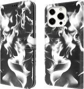 Cloud Fog Pattern Horizontal Flip Leather Case met houder & kaartsleuf & portemonnee voor iPhone 13 Pro Max (zwart)