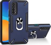 Voor Huawei Y7a PC + TPU-beschermhoes met 360 graden draaibare ringhouder (koningsblauw)