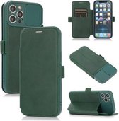 Duwvenster dubbele gesp PU + siliconen horizontale flip lederen tas met houder en kaartsleuf voor iPhone 12 Pro Max (groen)